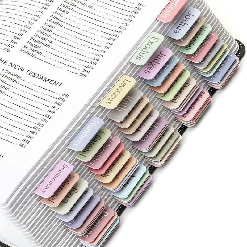 New Product Custom Printed Bible Tabs Bible Study Accessories Stickers Laminated Tags for Planner Journal Notebook