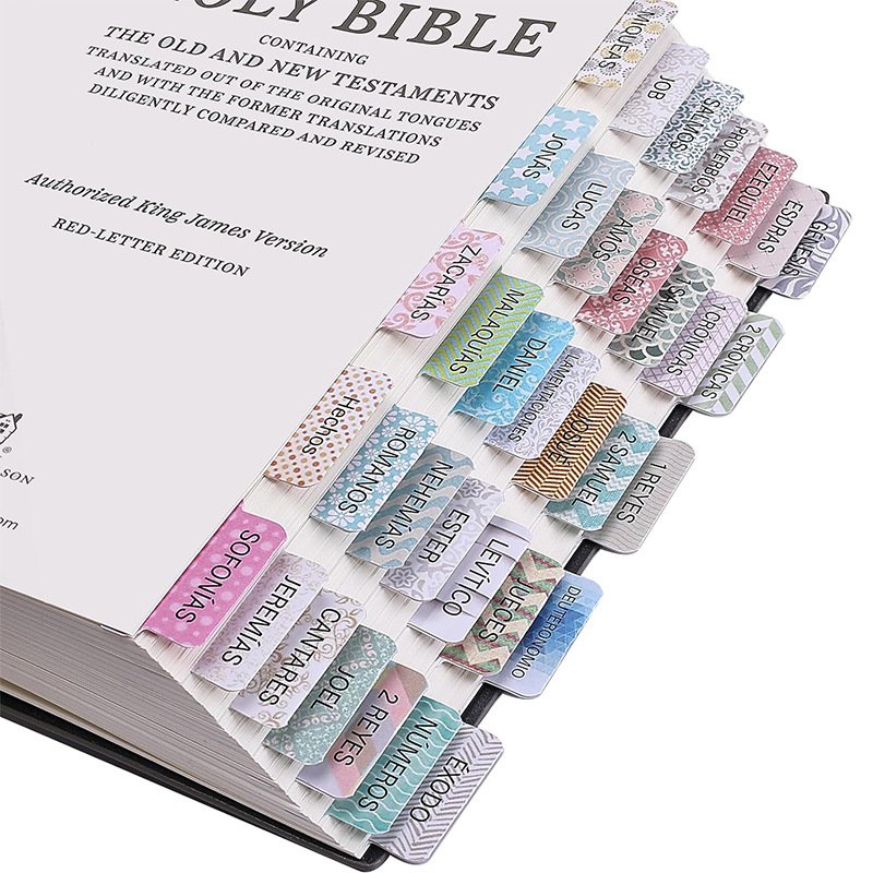 New Product Custom Printed Bible Tabs Bible Study Accessories Stickers Laminated Tags for Planner Journal Notebook