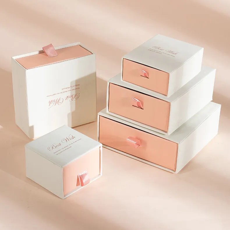 Customized Paper Cardboard Drawer black luxury Jewelry Packaging Gift Box Jewelry packaging boxes