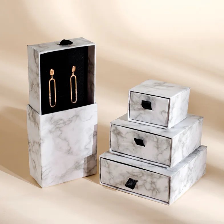 Customized Paper Cardboard Drawer black luxury Jewelry Packaging Gift Box Jewelry packaging boxes