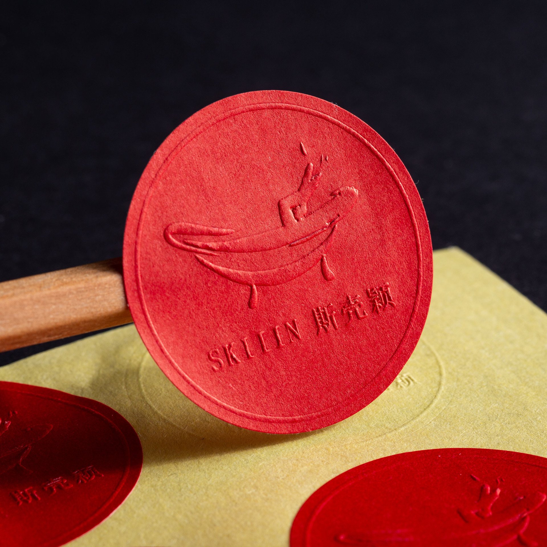 luxury 120g cotton paper special shape small MOQ50pcs colorful textured sticker embossed label matte