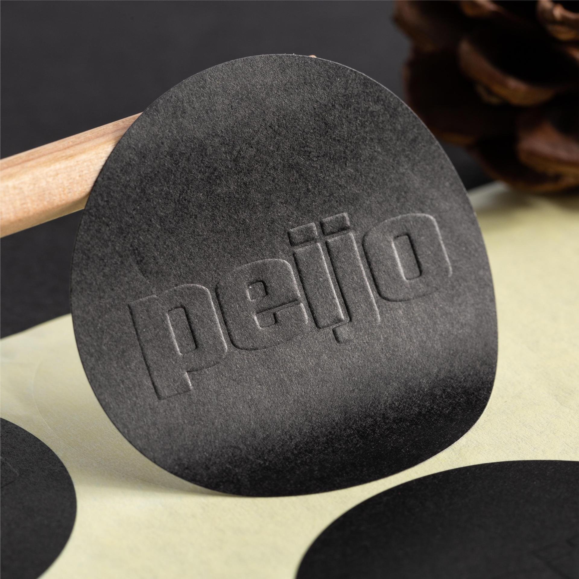 luxury 120g cotton paper special shape small MOQ50pcs colorful textured sticker embossed label matte