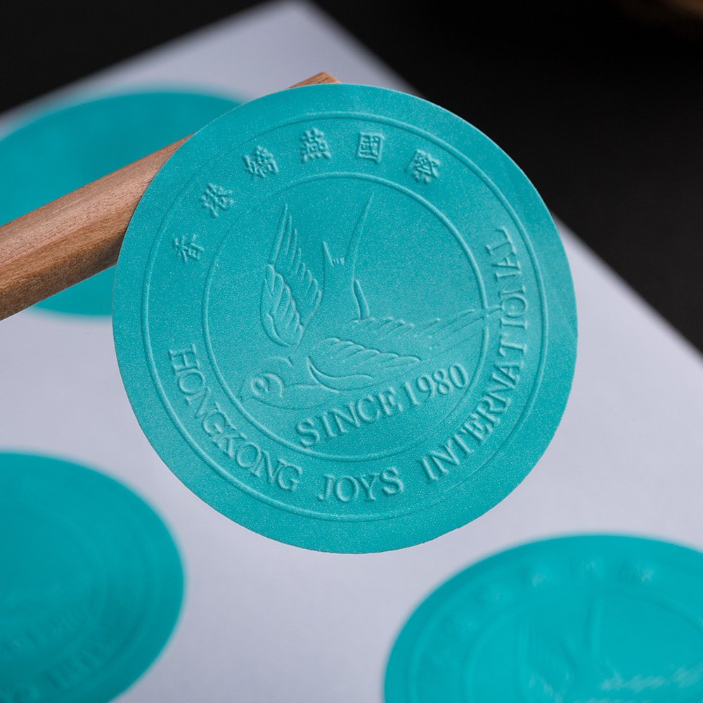 luxury 120g cotton paper special shape small MOQ50pcs colorful textured sticker embossed label matte