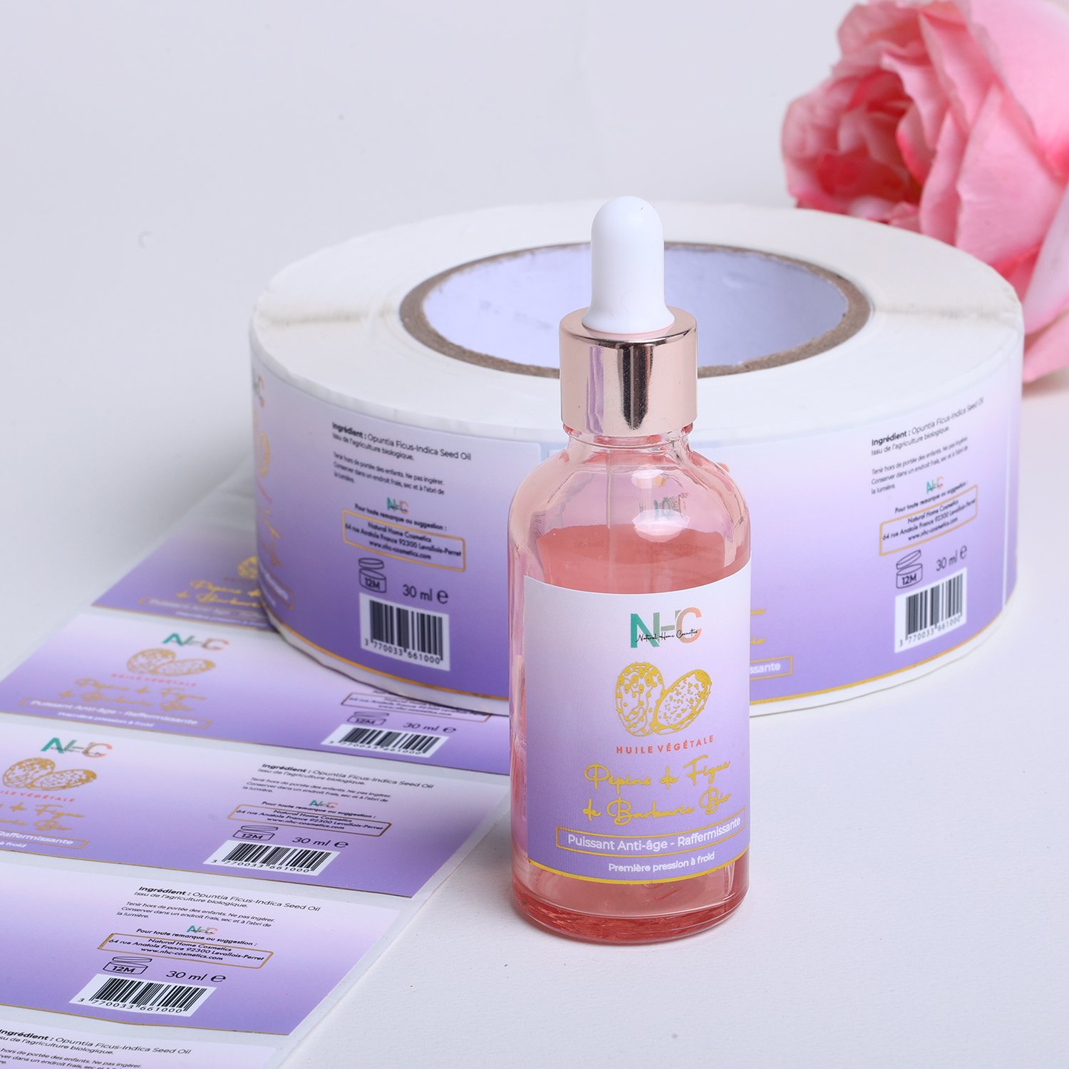 Custom Printing Private Product Cosmetic Logo Sticker Adhesive Waterproof 30ml Bottle Sticker/ Labels For Cosmetic Bottles