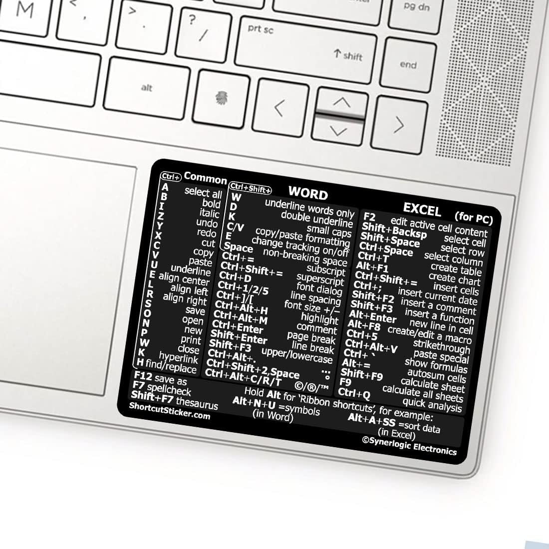 Word/Excel Windows Shortcut Sticker,Reference Guide Keyboard Shortcut Sticker, Excel Shortcuts Cheat Sheet