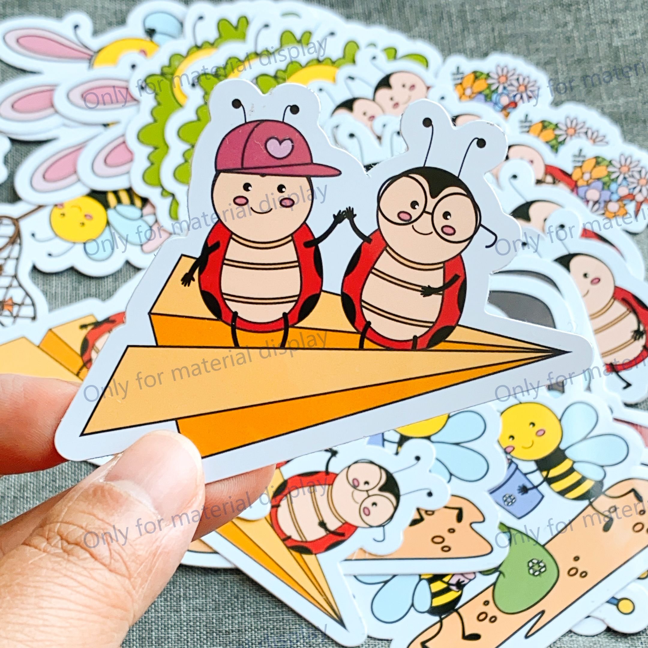 Custom design oil-proof Laptop Die Cut Sticker strong stickiness Pull Rod Box Stickers PVC Children's cartoon stickers