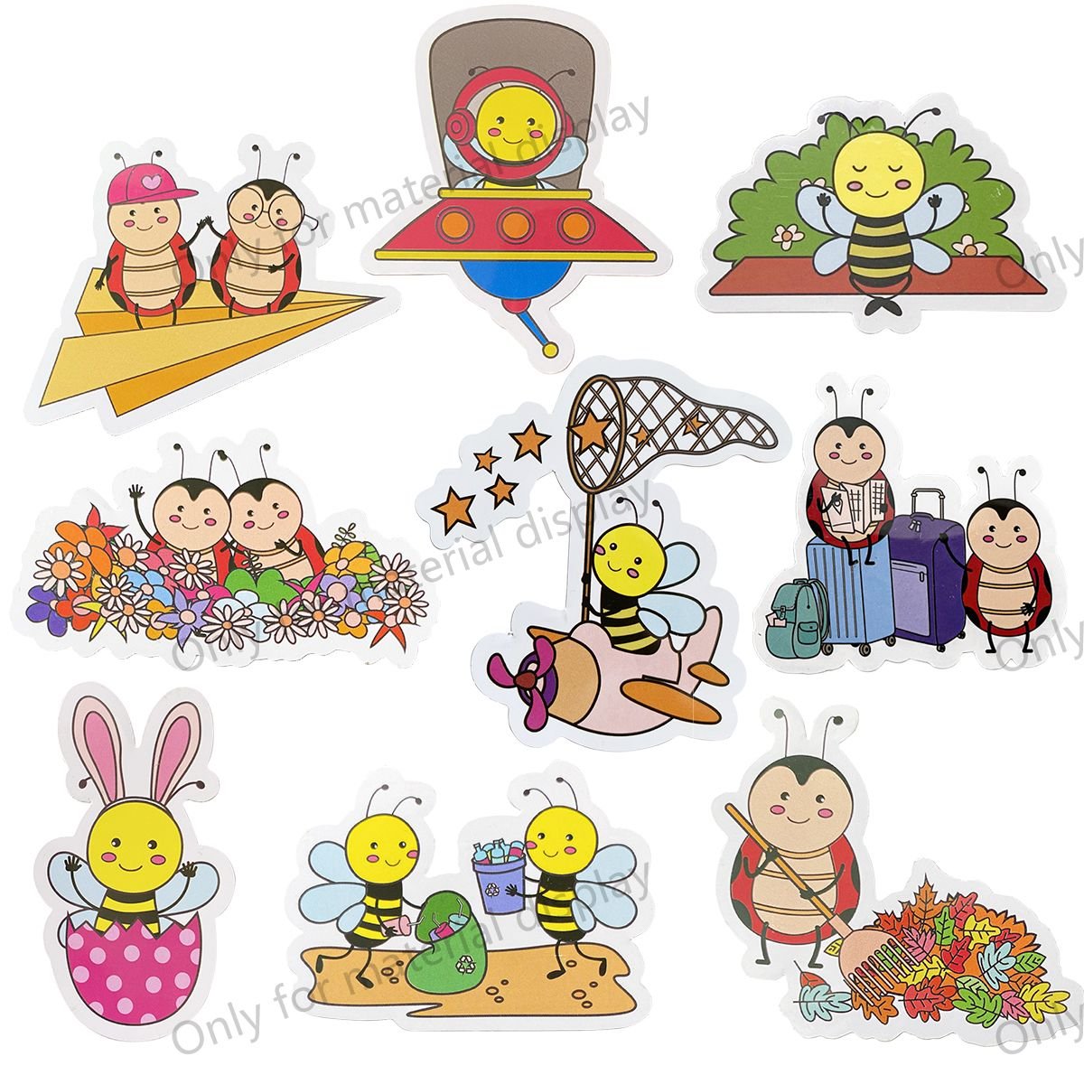 Custom design oil-proof Laptop Die Cut Sticker strong stickiness Pull Rod Box Stickers PVC Children's cartoon stickers