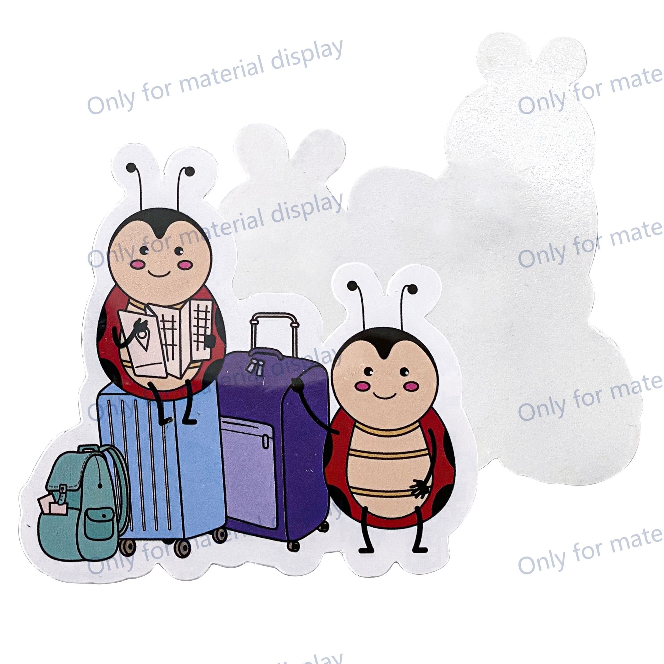 Custom design oil-proof Laptop Die Cut Sticker strong stickiness Pull Rod Box Stickers PVC Children's cartoon stickers