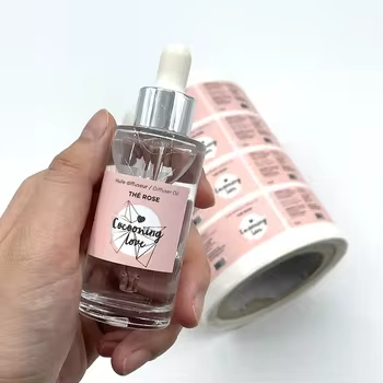 Custom logo stickers transparent holographic label rolls