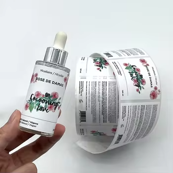 Custom logo stickers transparent holographic label rolls