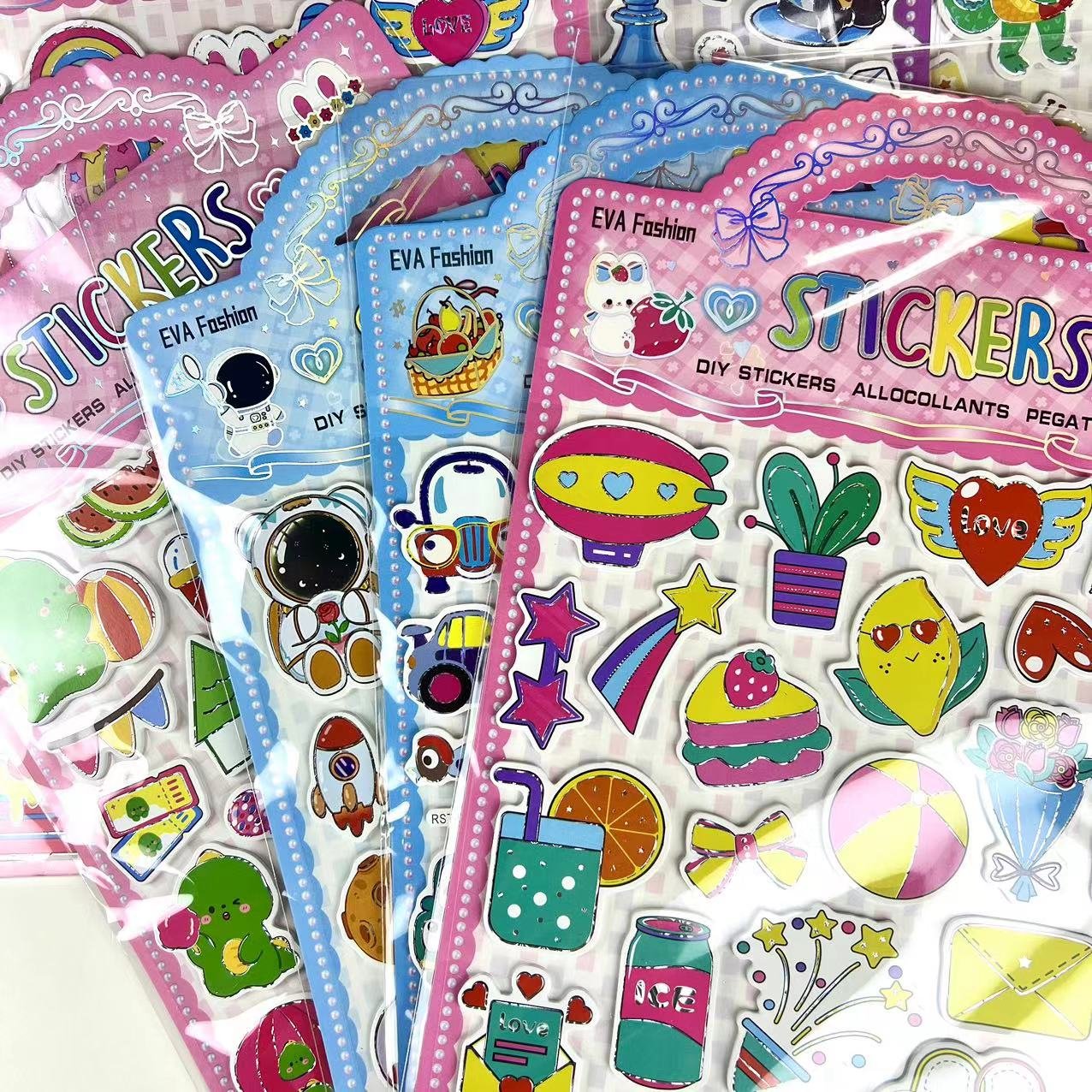 Custom Design Personalized Logo Self Adhesive Waterproof eva Vinyl Cartoon Die Cut Sticker 3D Stickers