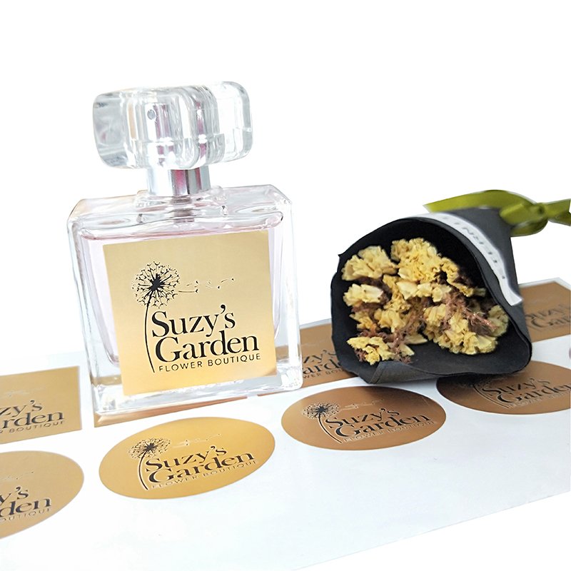 Custom Design Glass Perfume Bottle Cosmetic Jar Eye Cream Label Stickers Printing