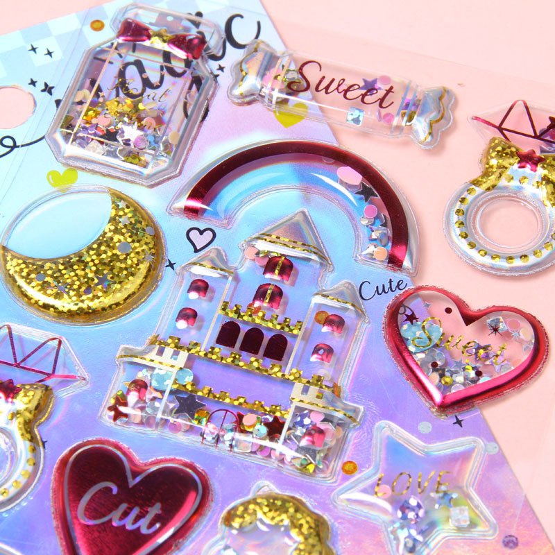 Kawaii Stationery Stickers Cute Decorative Shake Stickers Scrapbooking DIY Craft Stickers