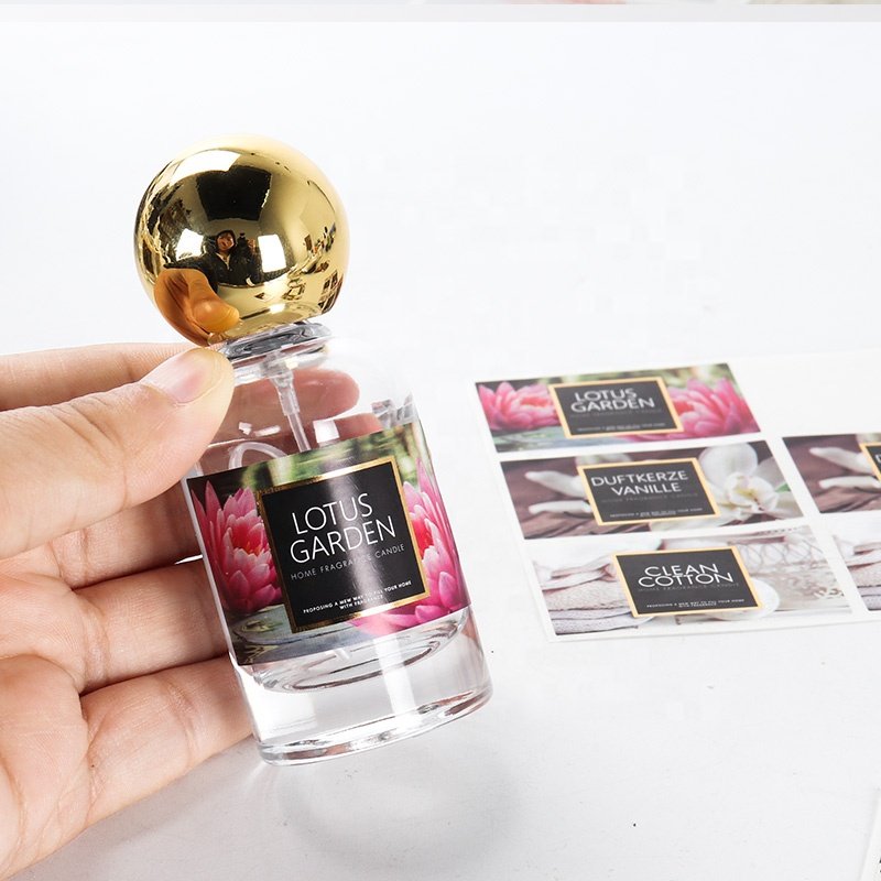 Private vinyl adhesive logo sticker paper custom printing cosmetic 30ml 60ml bottle labels bottle sticker