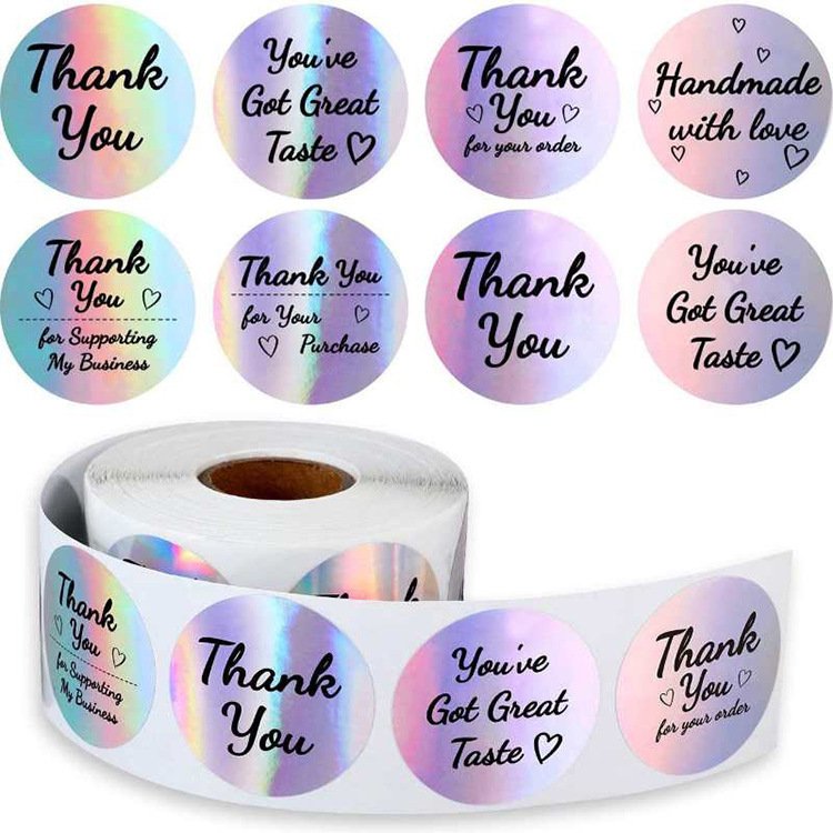Thank You card circular sealing sticker, baking packaging bag, biscuit bag decoration sticker Fashion Printing logo