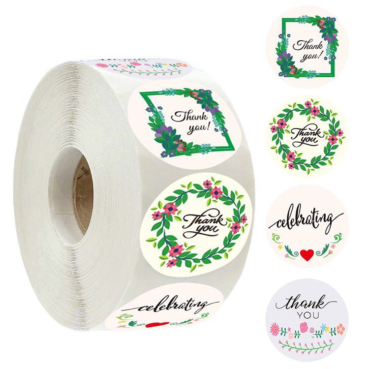 Thank You card circular sealing sticker, baking packaging bag, biscuit bag decoration sticker Fashion Printing logo