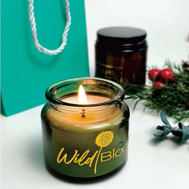 Custom luxury gold foil 3D transfer sticker self adhesive waterproof candle jar metal transfer sticker