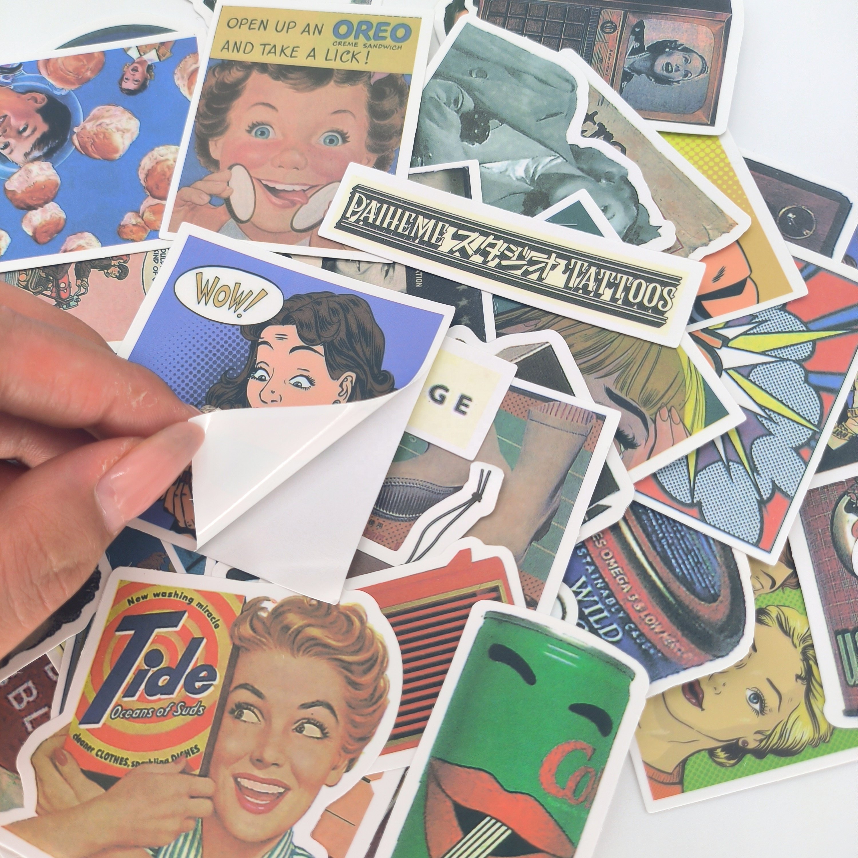 Wholesale Laptop Skateboard Computer Phone Stickers Retro Aesthetic Nostalgic Stickers Water Bottles Vintage Stickers Bulk