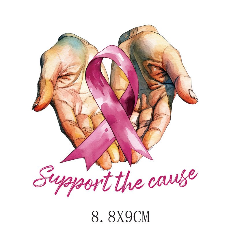 breast cancer Custom Heat Transfer Logo Vinyl Heat Transfer labels Plastisol DTF Heat Transfer Design Ready To Press For T Shirt