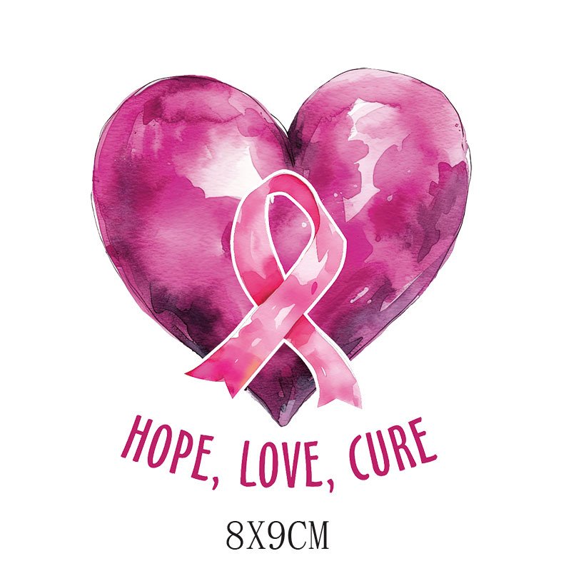 breast cancer Custom Heat Transfer Logo Vinyl Heat Transfer labels Plastisol DTF Heat Transfer Design Ready To Press For T Shirt