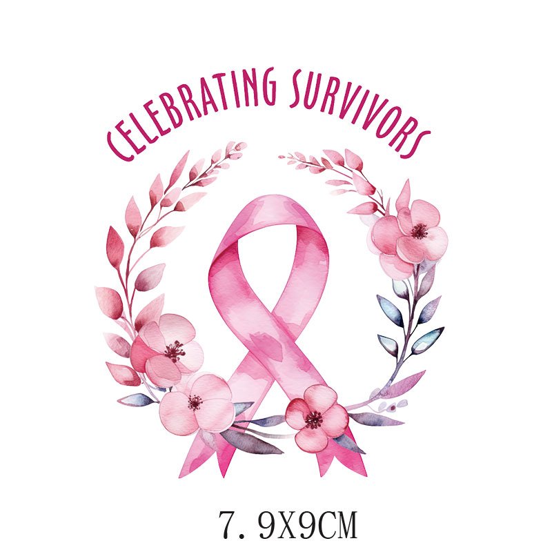 breast cancer Custom Heat Transfer Logo Vinyl Heat Transfer labels Plastisol DTF Heat Transfer Design Ready To Press For T Shirt