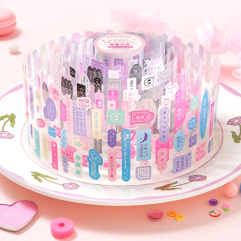 Simno Aesthetic Stickers PET Tape Junk Journal Supplies Decorative Tape Transparent Stickers for DIY Art Craft