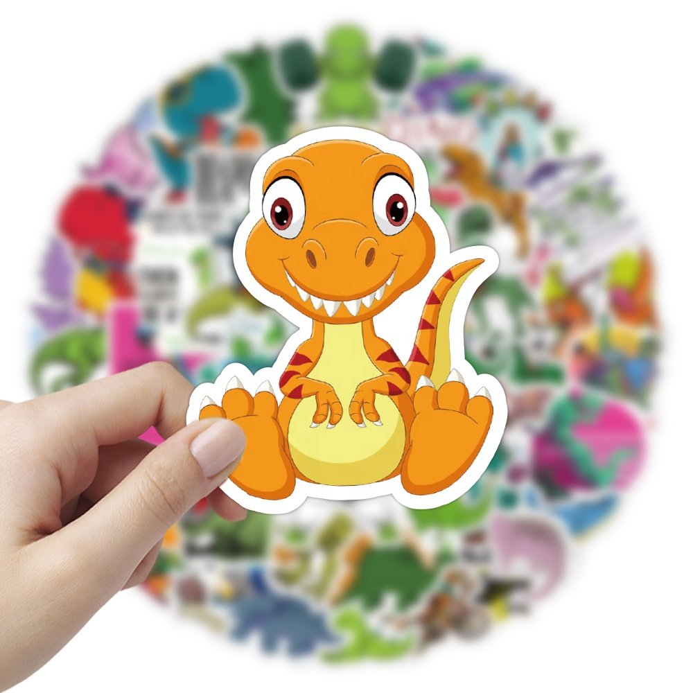 50pcs cartoon sticker packs cute dinosaur waterproof graffiti decorative sticker for outdoor used stationery laptop wall decal
