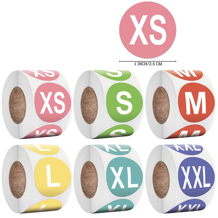 Custom Adhesive Label Colored Printer Round Sticker Size Stickers for Clothing