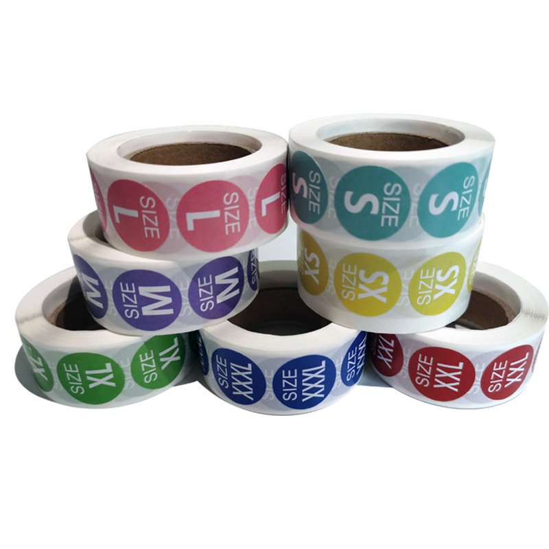 Custom Adhesive Label Colored Printer Round Sticker Size Stickers for Clothing