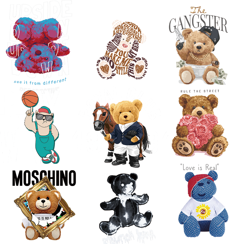 Factory customization vinyl sticker printed transfers clothing label for garment dtf heat transfers designs ready