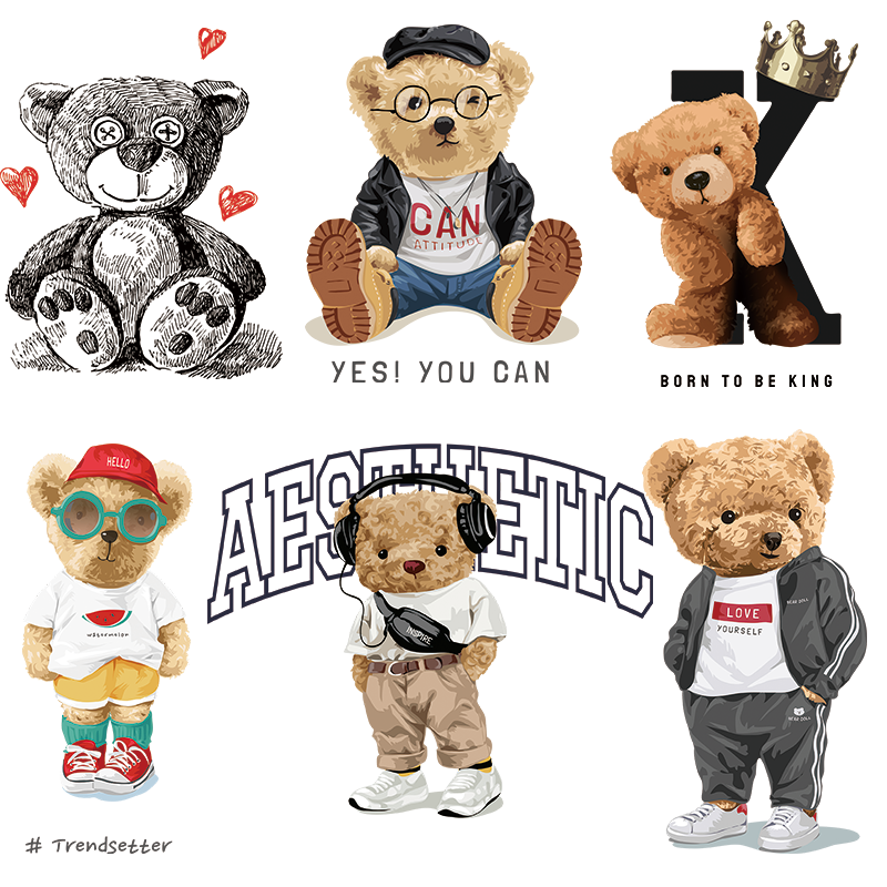 Factory customization vinyl sticker printed transfers clothing label for garment dtf heat transfers designs ready