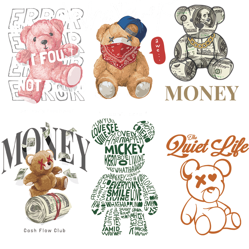 Factory customization vinyl sticker printed transfers clothing label for garment dtf heat transfers designs ready