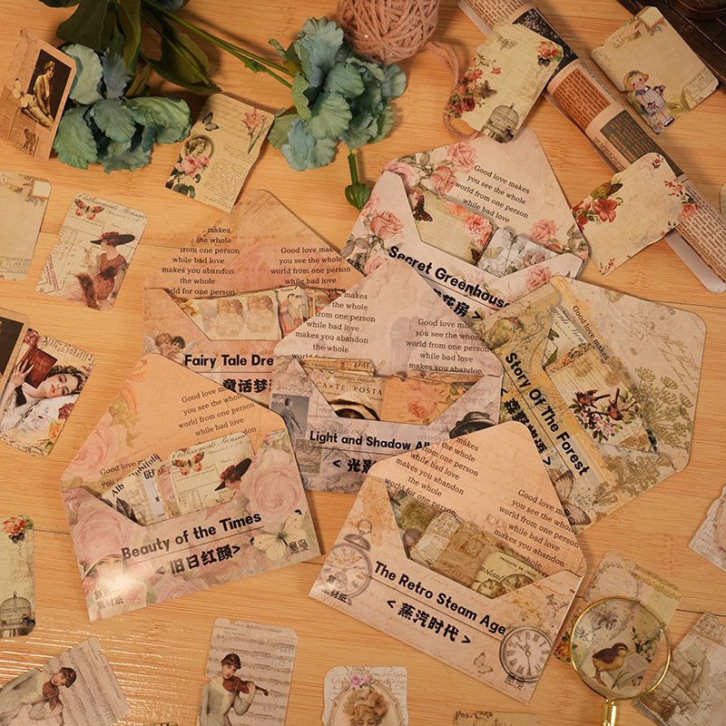 32pieces/pack Sticker Package Yesterday's Recall Series Vintage Journal Decorative Source Material 6 Options