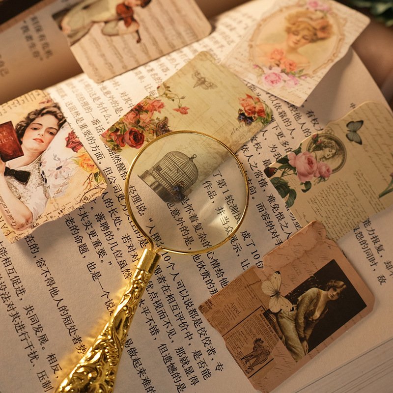 32pieces/pack Sticker Package Yesterday's Recall Series Vintage Journal Decorative Source Material 6 Options