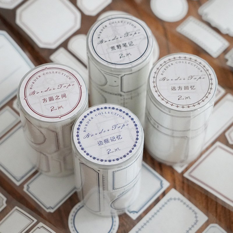 2m/Roll Tape Border Journal Series Retro Literature Handbook Decoration Material Loop Stickers