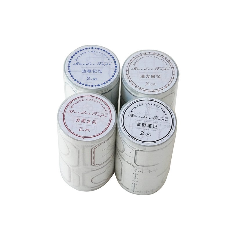 2m/Roll Tape Border Journal Series Retro Literature Handbook Decoration Material Loop Stickers