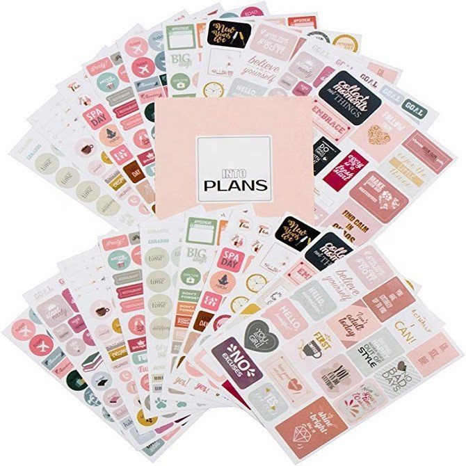 High quality custom printing full color journaling activity rewards kids happy planner reusable sticker book