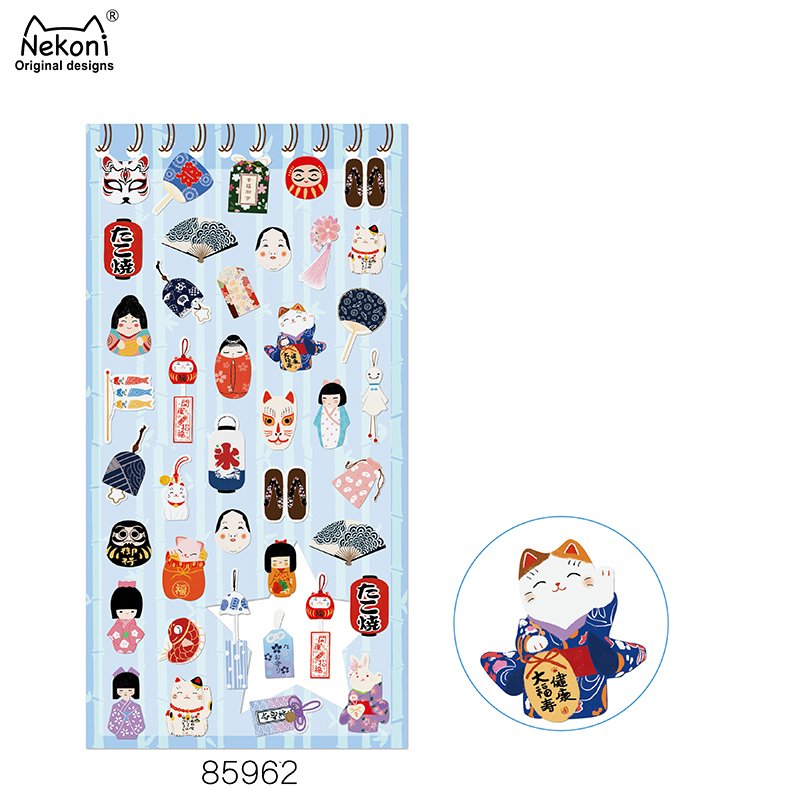 Nekoni Animal Flake Aesthetic Original Stickers Decal Decorative Decals Cut Food Sticker Adhesive Decals for Paper Stickers