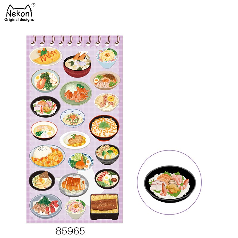 Nekoni Animal Flake Aesthetic Original Stickers Decal Decorative Decals Cut Food Sticker Adhesive Decals for Paper Stickers