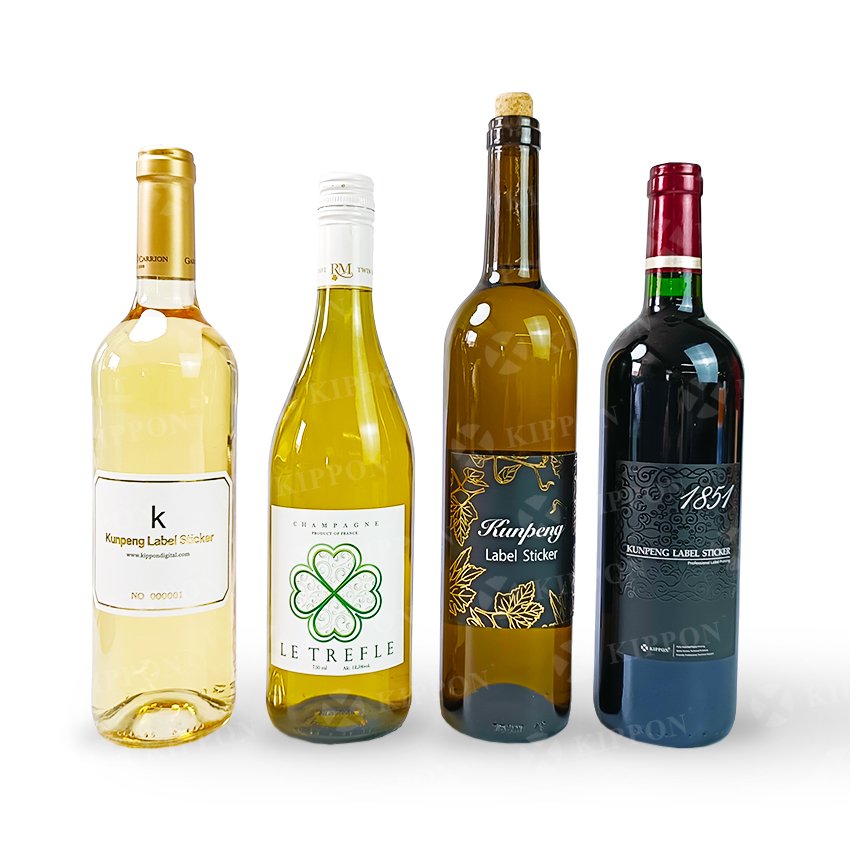 Custom Luxury Packaging Label 3D Textured Varnish Raised Logo Sticker Champagne Wine Digital Printing Beverage Labels