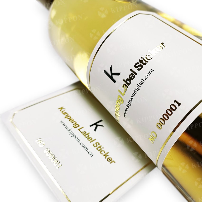 Custom Luxury Packaging Label 3D Textured Varnish Raised Logo Sticker Champagne Wine Digital Printing Beverage Labels