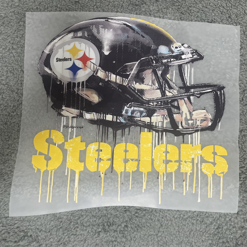 Factory customization nfl color screen heat transfer printing for t shirts film designs press sticker dtf heat transfer logo
