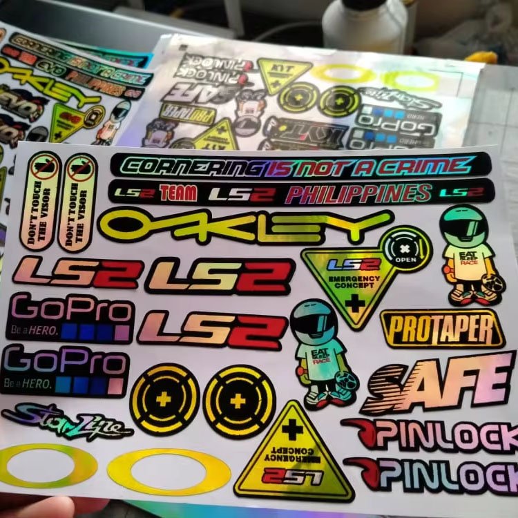 Customised Wholesale Diecut Outdoor Plastic Bike Cycle Bicycles Helmet Decals Custom Motorcycles Stickers