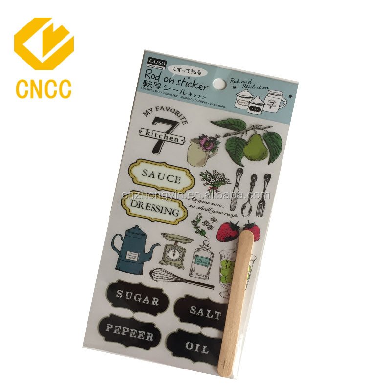 Good Quality Custom Rub on Sticker Rub on Dry Transfer Peel off Stickers Decals Transfer PVC Scrapbook Stickers For Kids