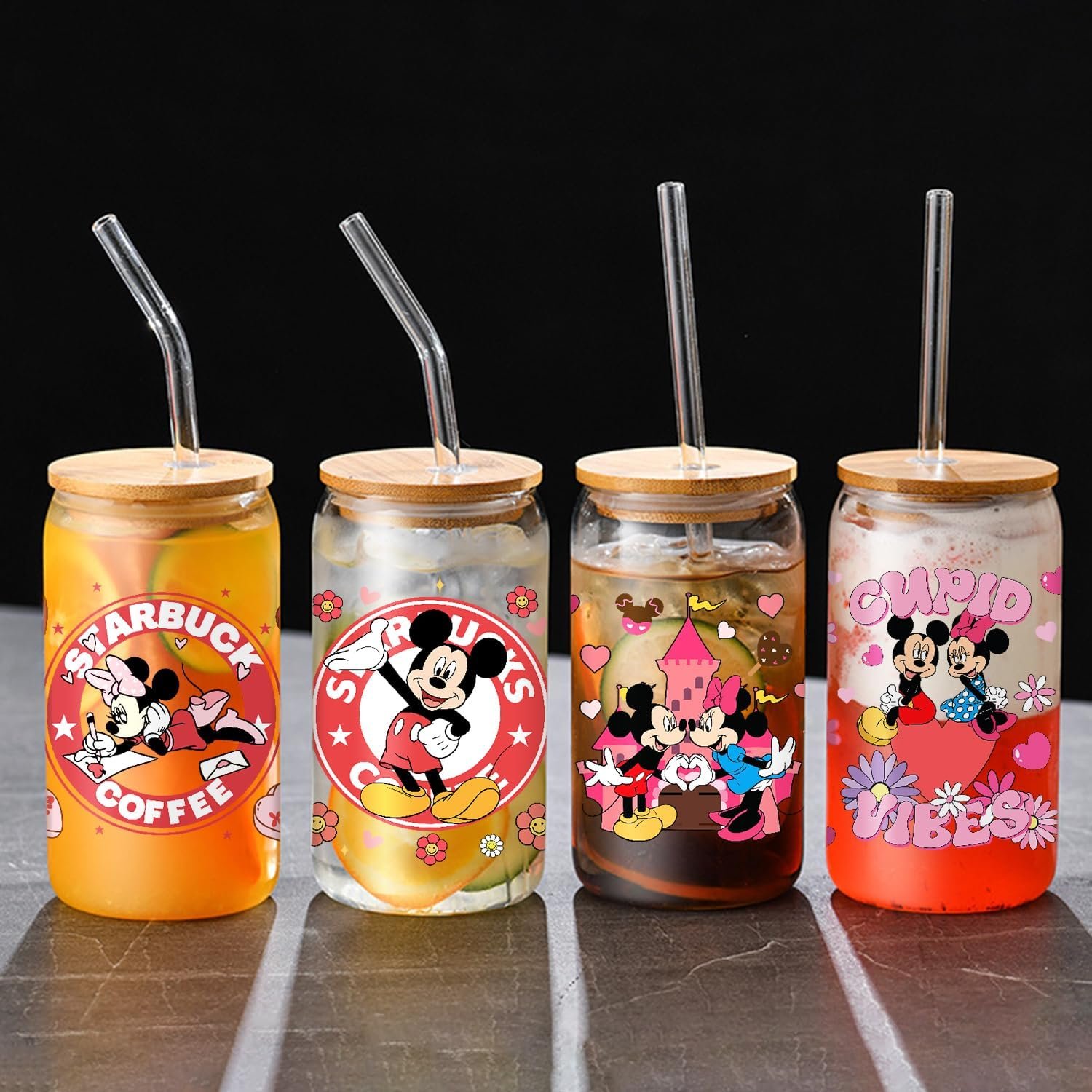 UV DTF Cup Wrap Transfer Stickers for Glass 16oz Anime Lover Theme Rub on Transfers Stickers for 16oz Libbey Glass Cups Crafts