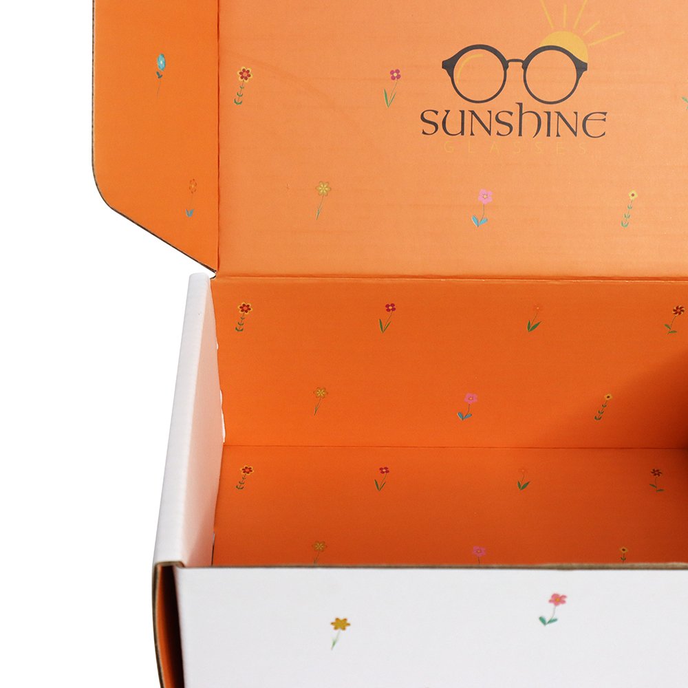 Custom Printed White Corrugated Paper Postal Mailer Shipping Box For Clothing Garment Packaging