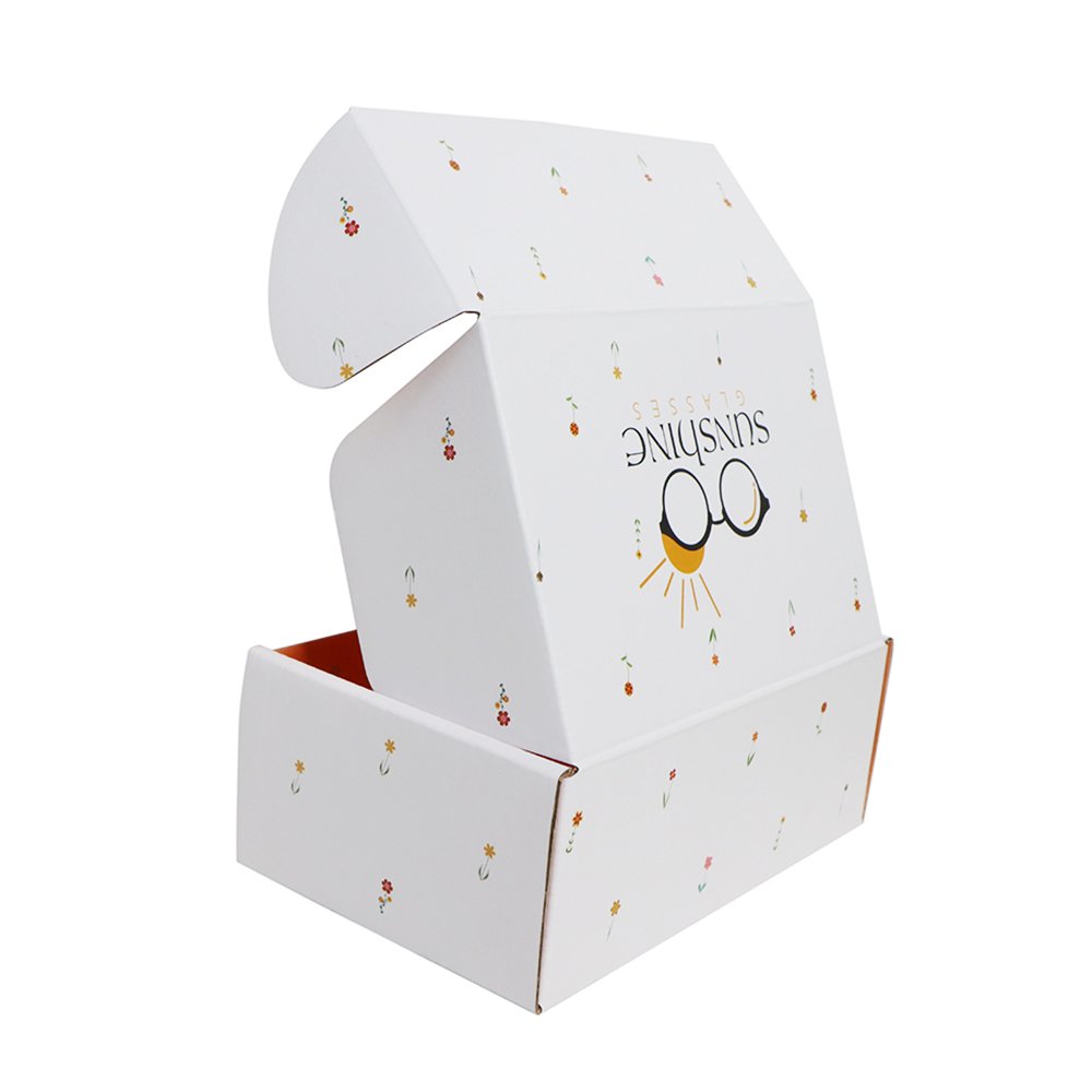 Custom Printed White Corrugated Paper Postal Mailer Shipping Box For Clothing Garment Packaging