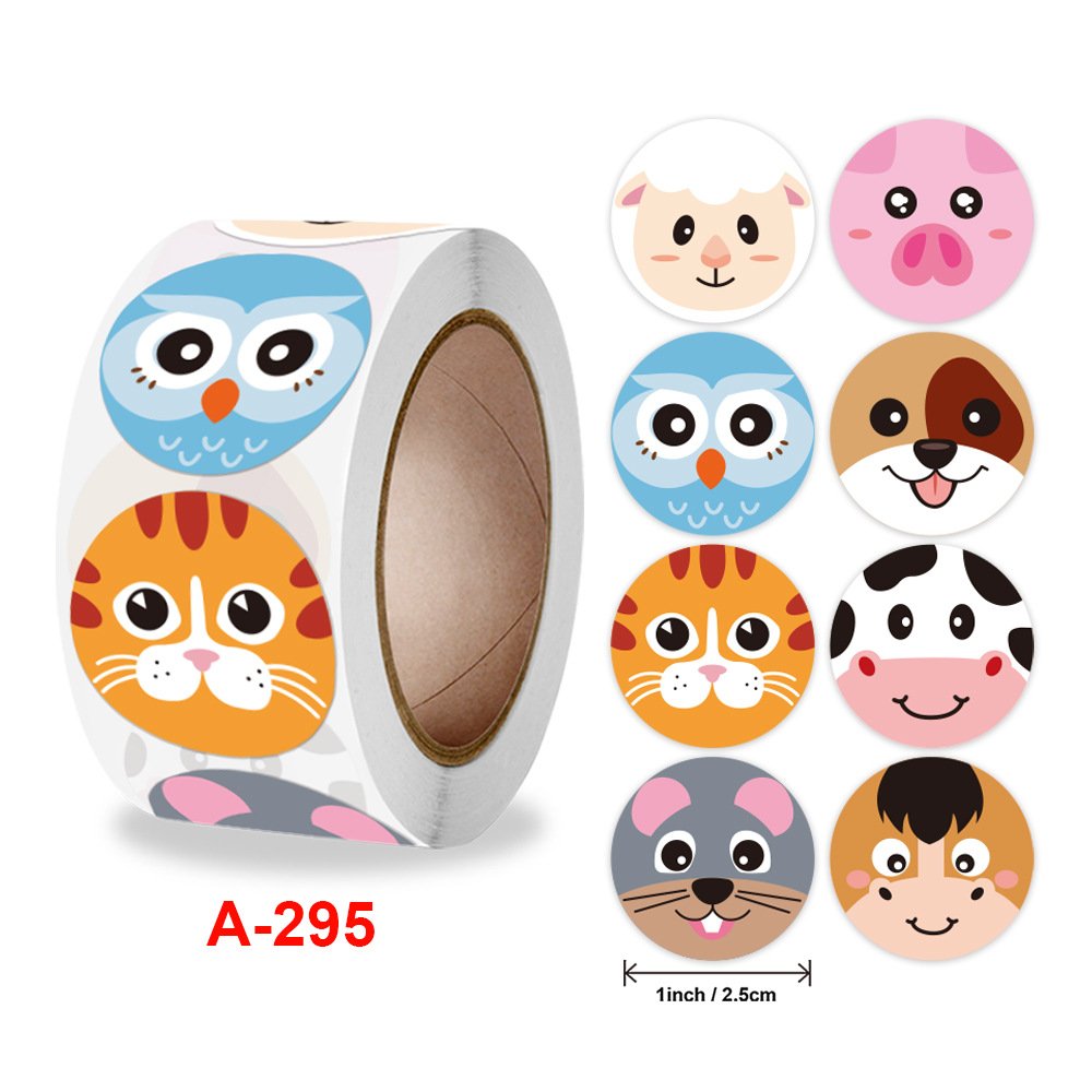 1 Roll Waterproof Vinyl Kawaii Cute Animal Stickers Pack For Kids