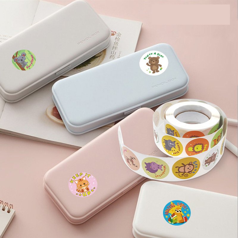 1 Roll Waterproof Vinyl Kawaii Cute Animal Stickers Pack For Kids