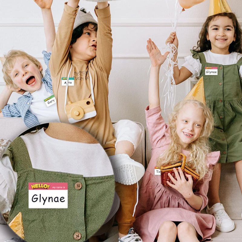 Custom Waterproof Stickers Hello My Name Is Sticker Vinyl Name Label Tags for Kids